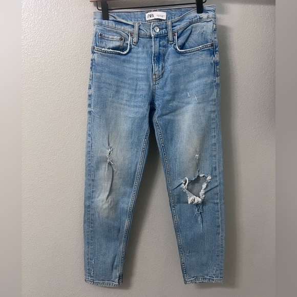 Zara Distressed Skinny Jeans Size 4 - Picture 1 of 6